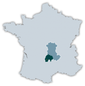La Cantal sur une carte de France @neweyes